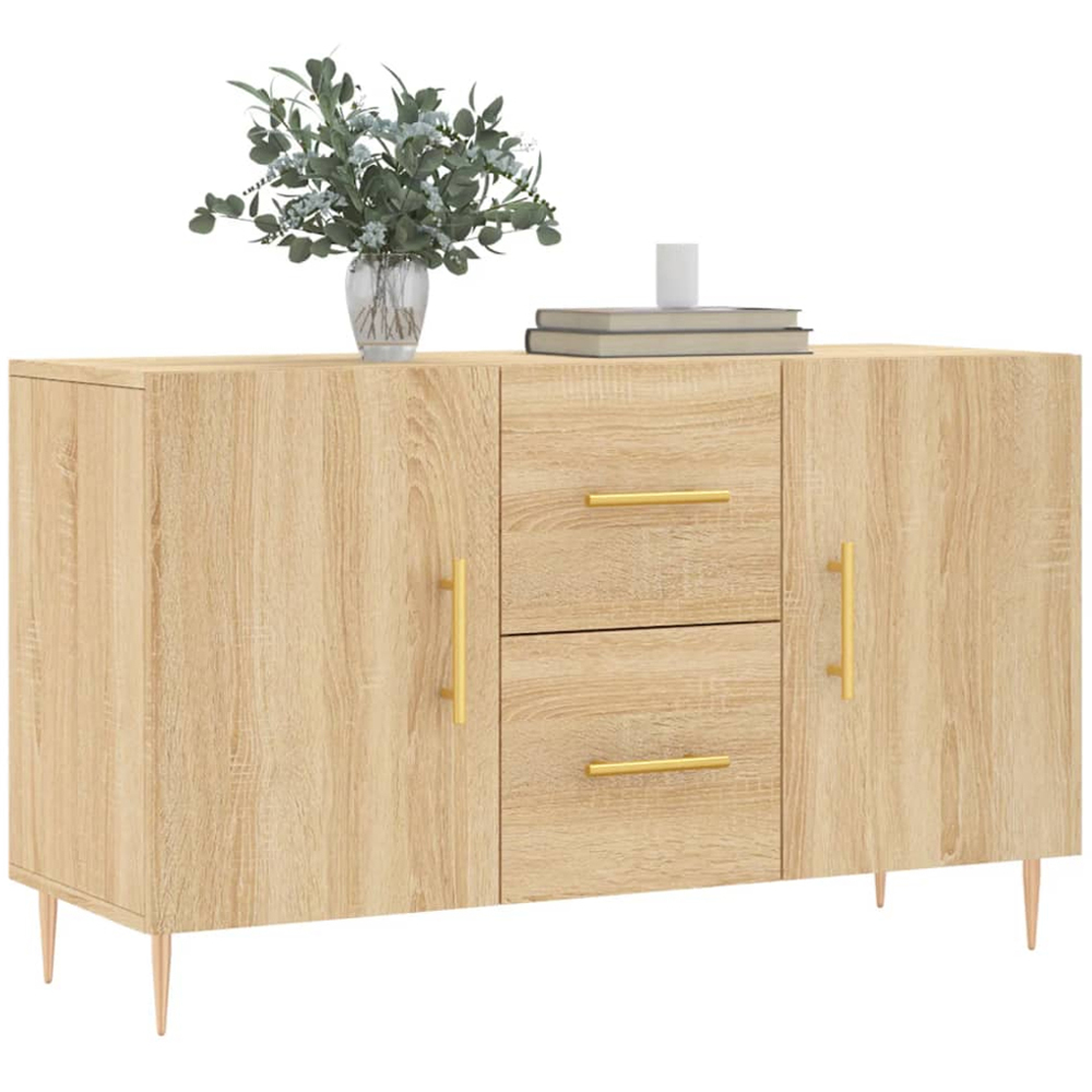 vidaXL 2 Door 2 Drawer Sonoma Oak Sideboard Image 3