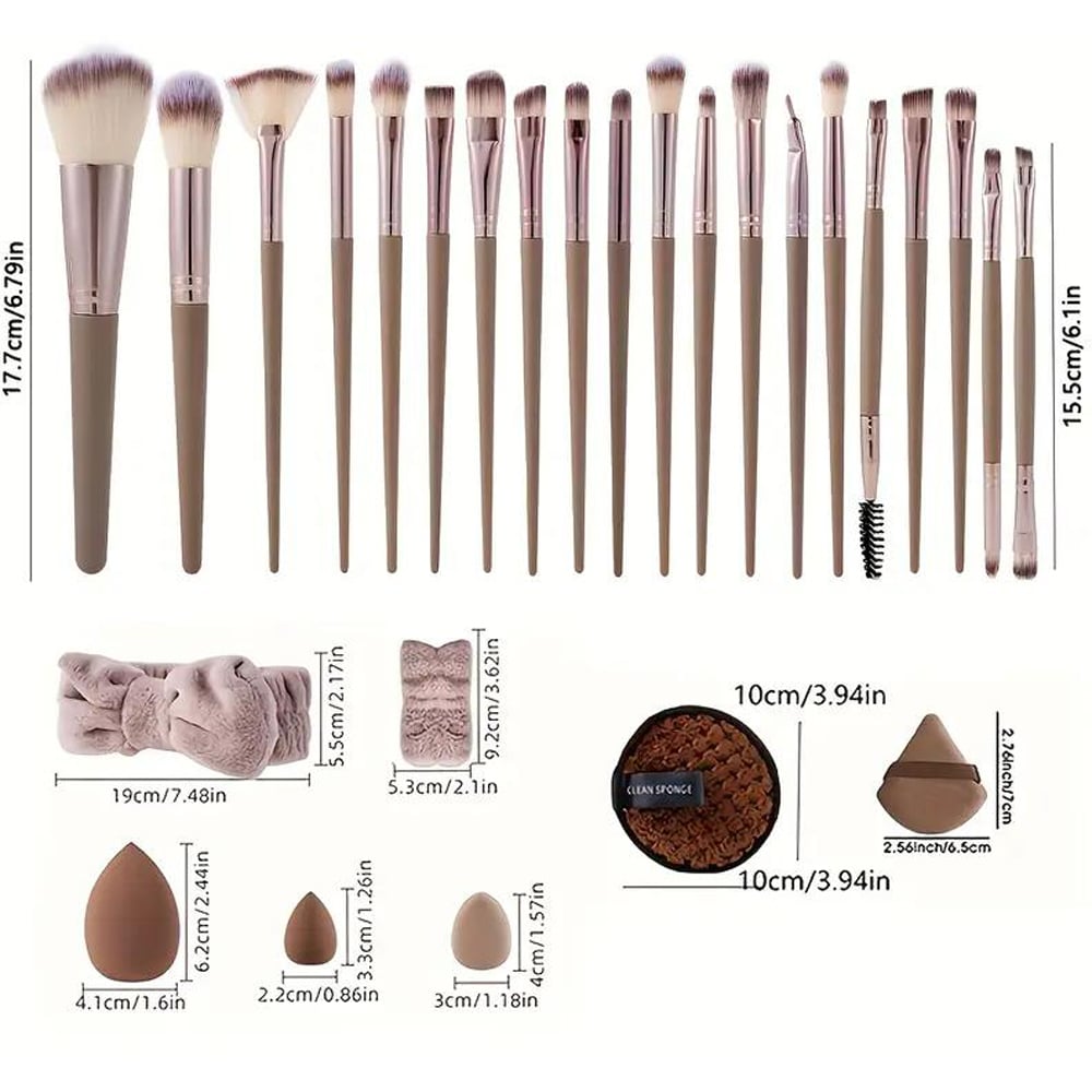 Dyzi Brown 40 Piece Complete Makeup Brush and Beauty Blender Set Image 7