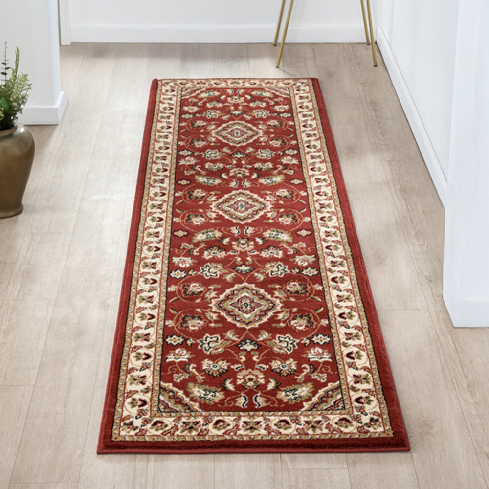Portland HMC Sherbourne Red Traditional Runner Rug 66 x 230cm Image 1