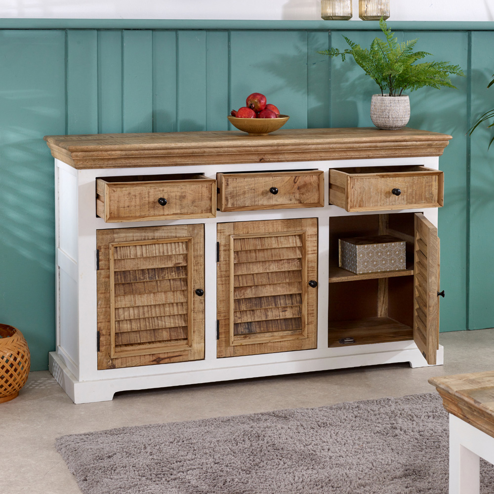 Brooklyn Alfie 3 Door 3 Drawer Wood Sideboard Image 6