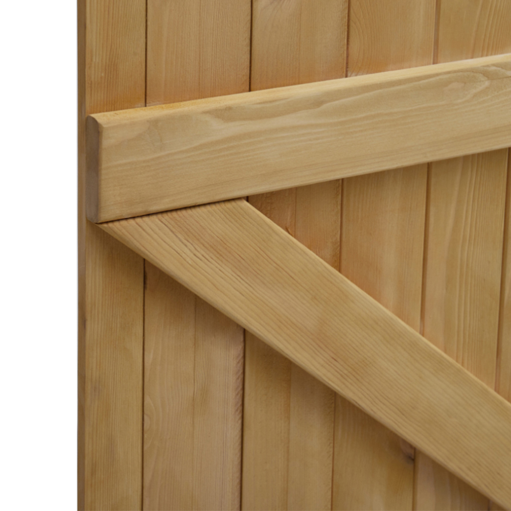 Living and Home Traditional Pine Wood Garden Gate with Latch 91 x 152cm Image 4