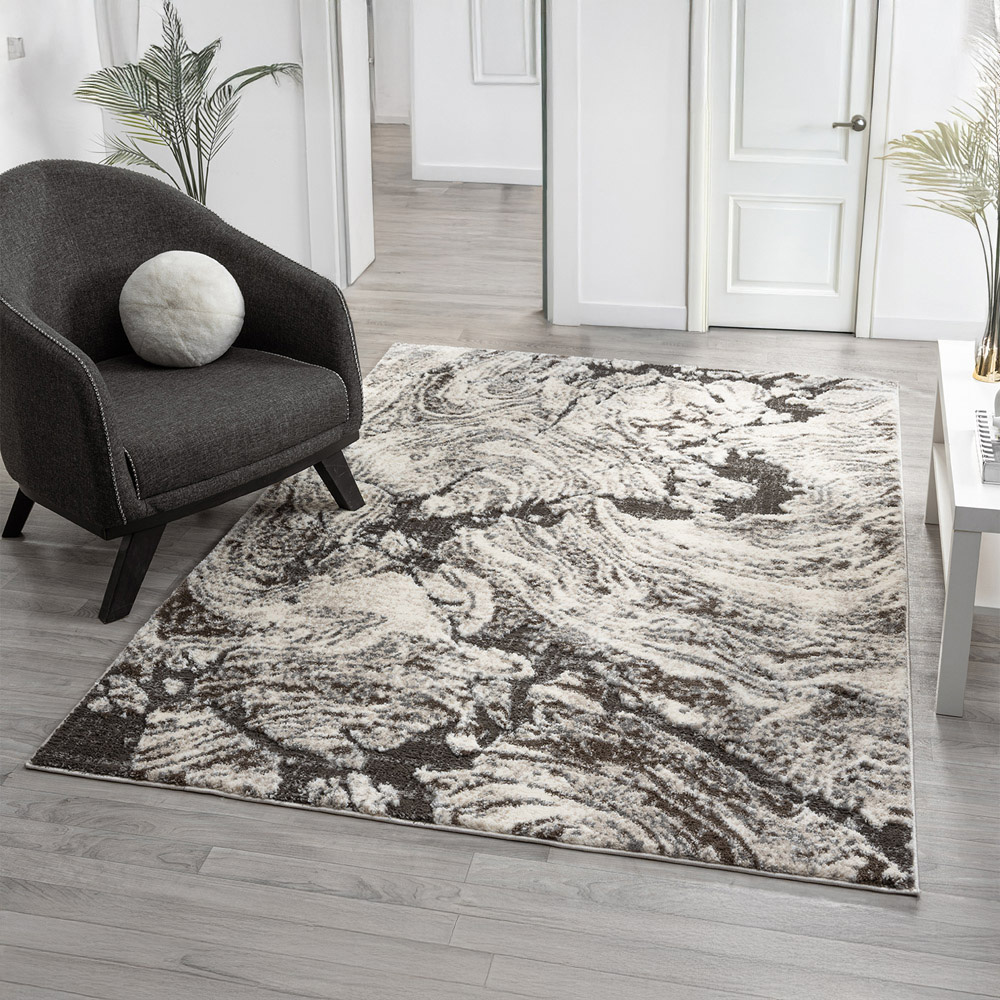 Desire Rugs Eleanor Grey Abstract Embossed Rug 160 x 230cm Image 2