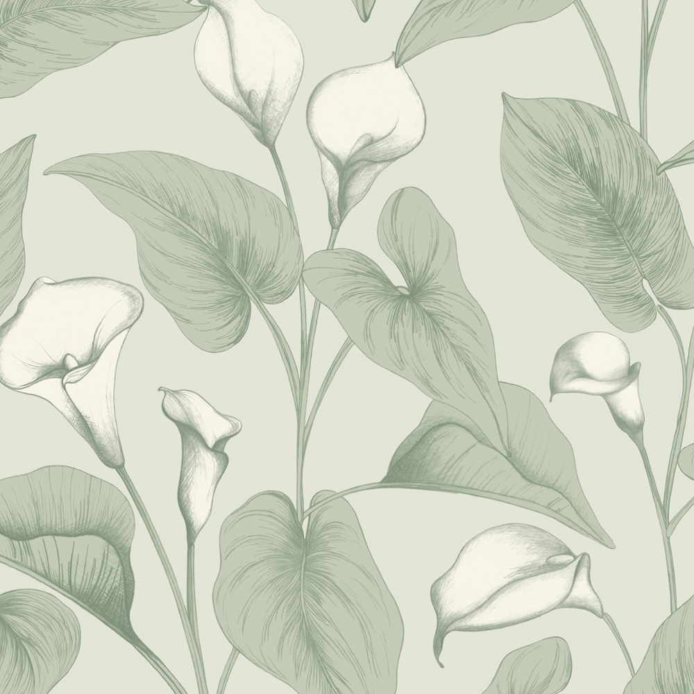 Grandeco Calla Green Wallpaper Image 3