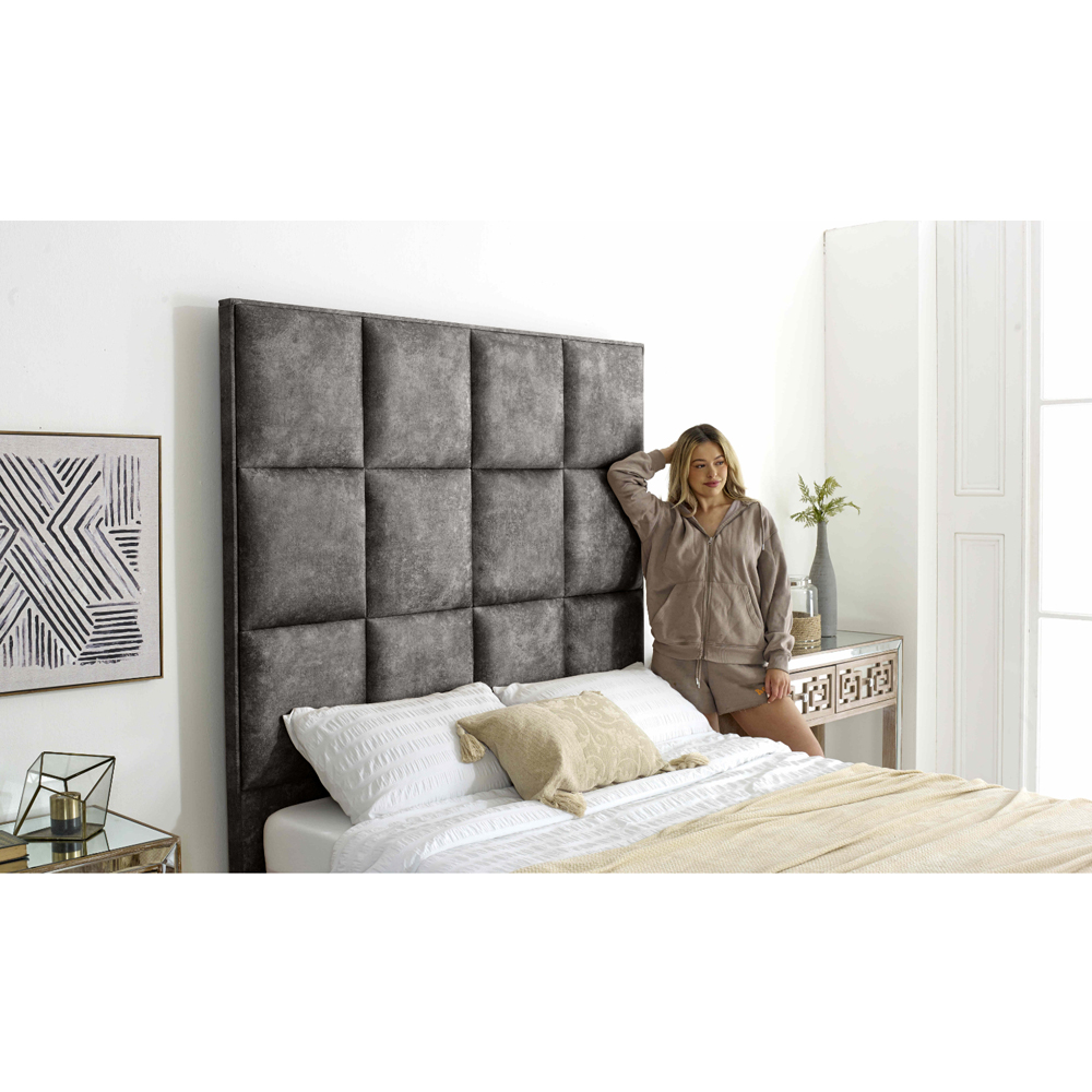 Eleganza Madelyn Double Grey Oakland Fabric Bed Frame Image 3