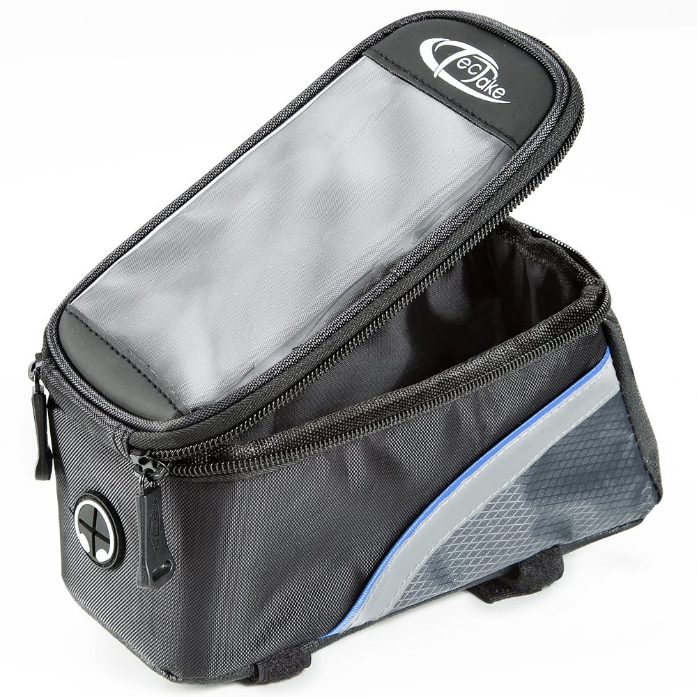 tectake Black Grey and Blue Bike Phone Holder Image 4