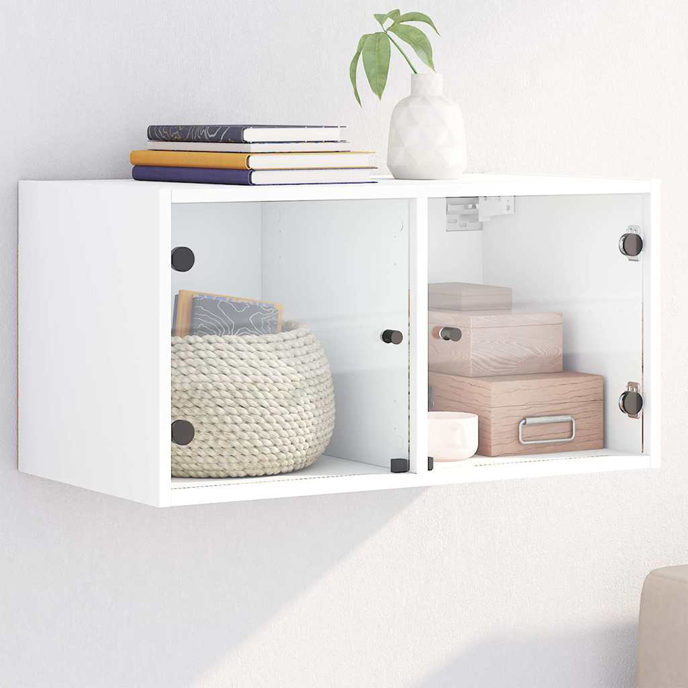 vidaXL 2 Door White Wall Cabinet Image 1