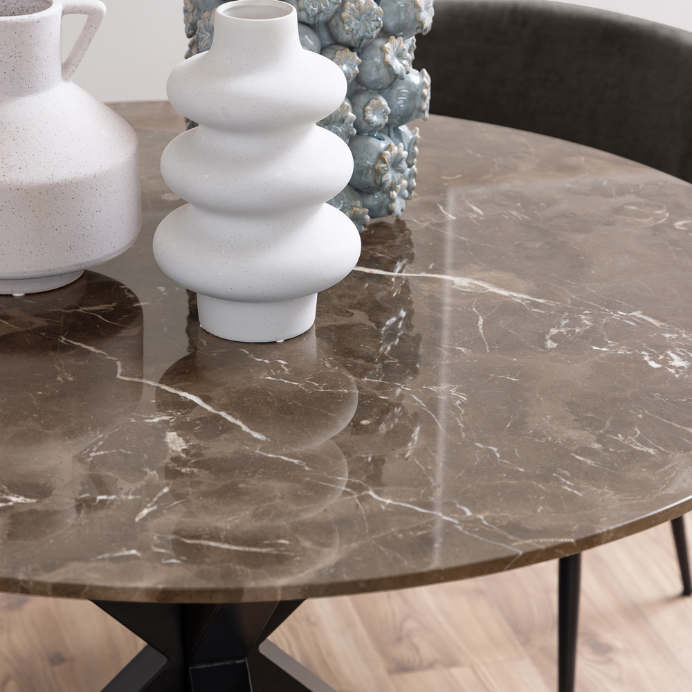 Florence Heaven 4 Seater Dining Table Brown Polished Marble Image 4