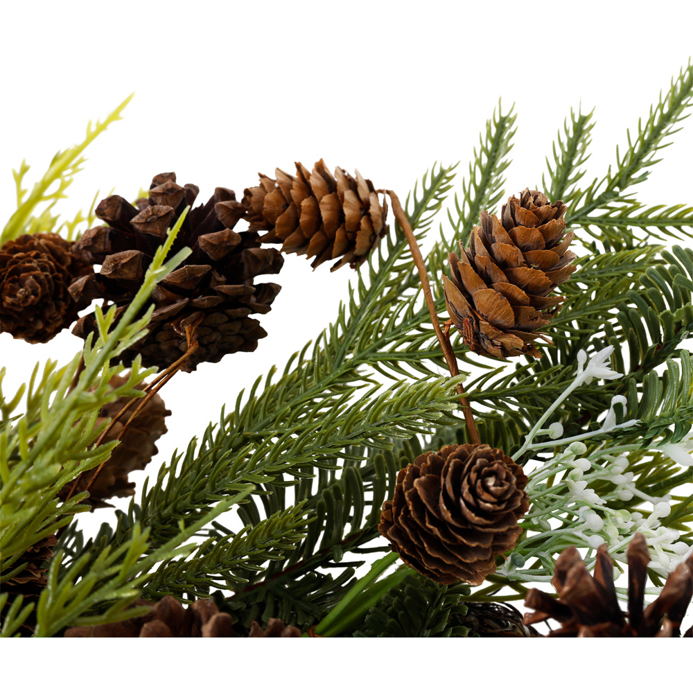 Charles Bentley Green Christmas Wreath with Pinecones 60cm Image 3