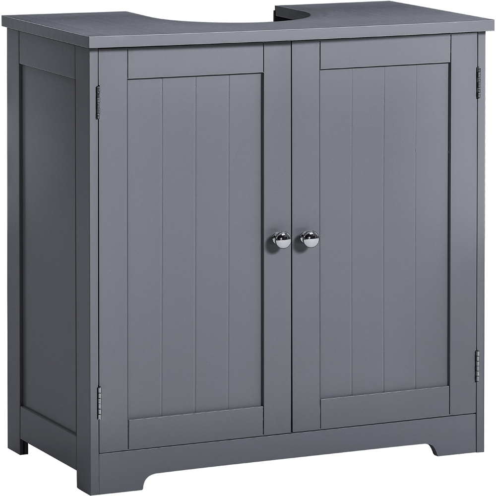 BATH VIDA Priano 2 Door Grey Under Sink Bathroom Cabinet Image 2