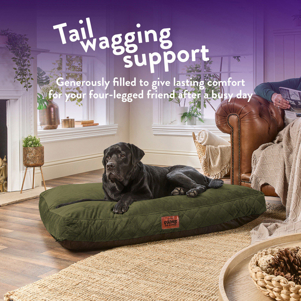 Slumberdown Extra Large Green Padded Pet Bed Image 3