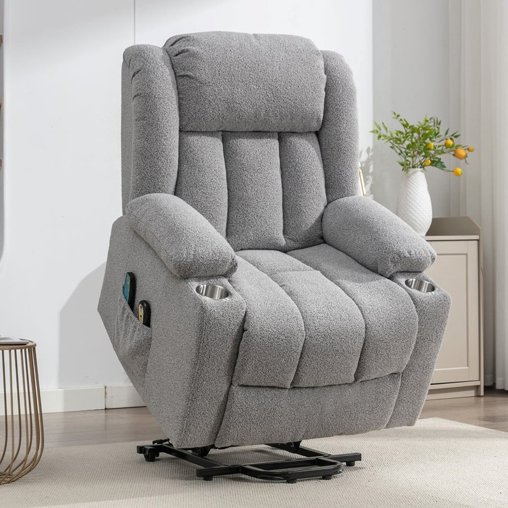 Artemis Home Lovell Grey Massage and Heat Electric Recliner Chair Image 3