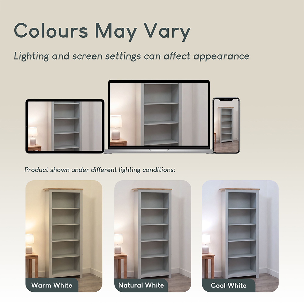 VIDA DESIGNS Arlington 5 Shelf Grey Bookcase Image 6