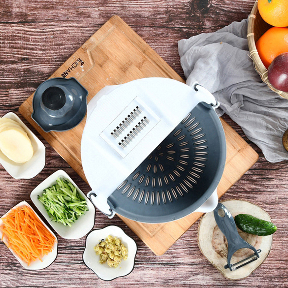 Living and Home Multi Function Vegetable Grater with Drain Basket Image 7