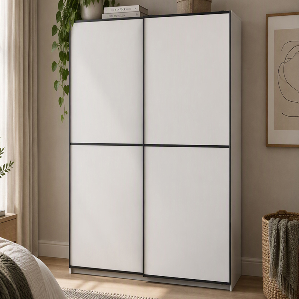 TJ'S Ulm 2 Door White Sliding Wardrobe 180cm Image 1