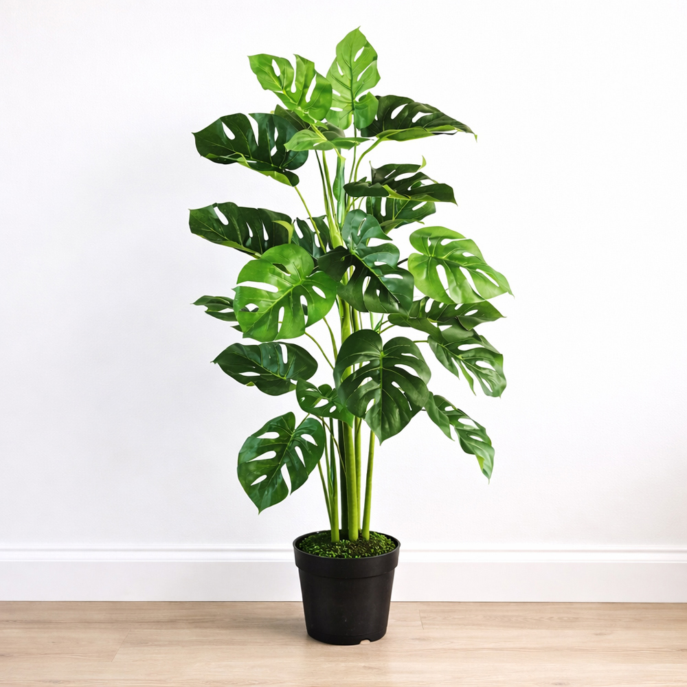 Leaf Monstera Cheese Artificial Plant Pot 100cm Image 2
