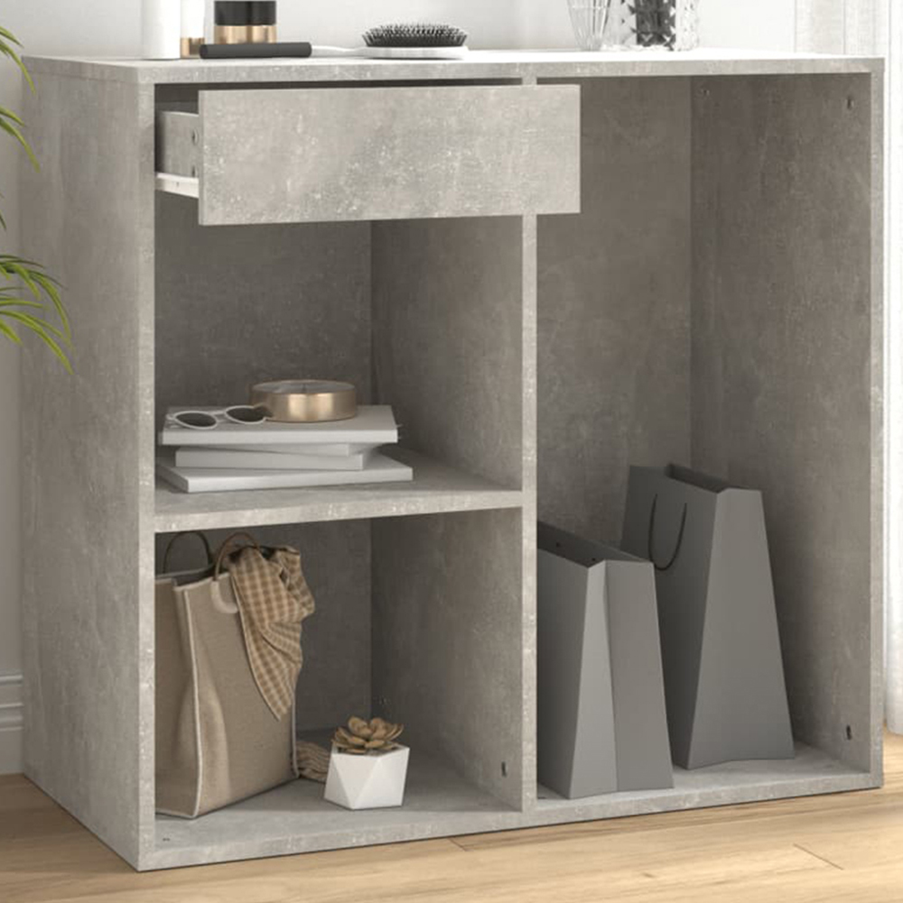 vidaXL Single Drawer 3 Shelf Concrete Grey Cosmetic Cabinet Image 1