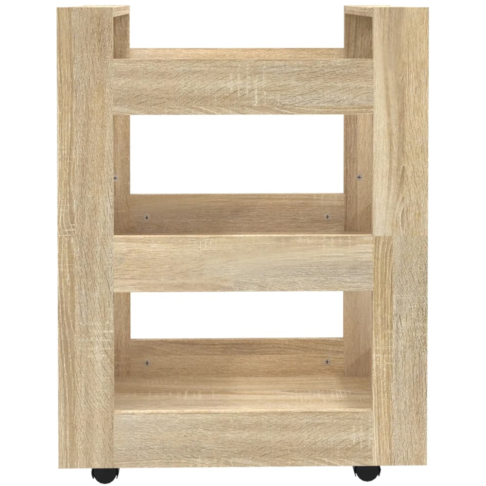 vidaXL 3 Shelf Sonoma Oak Kitchen Trolley Image 3