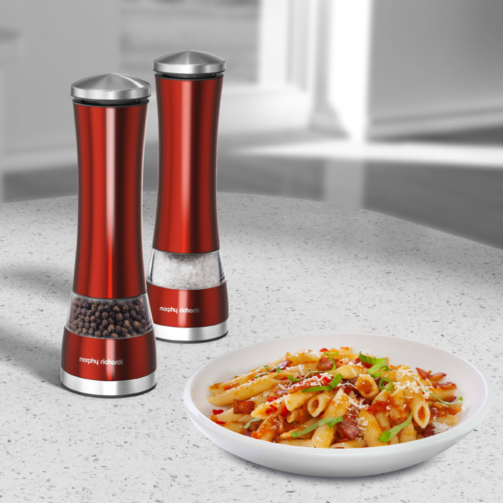 Morphy Richards Red Electronic Salt and Pepper Mill Image 2