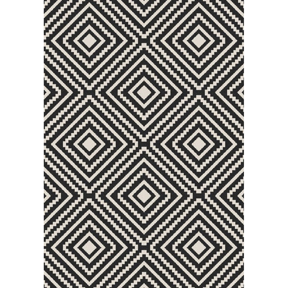 Portland Rugstyle Black Large Diamond Rug 120 x 170cm Image 2