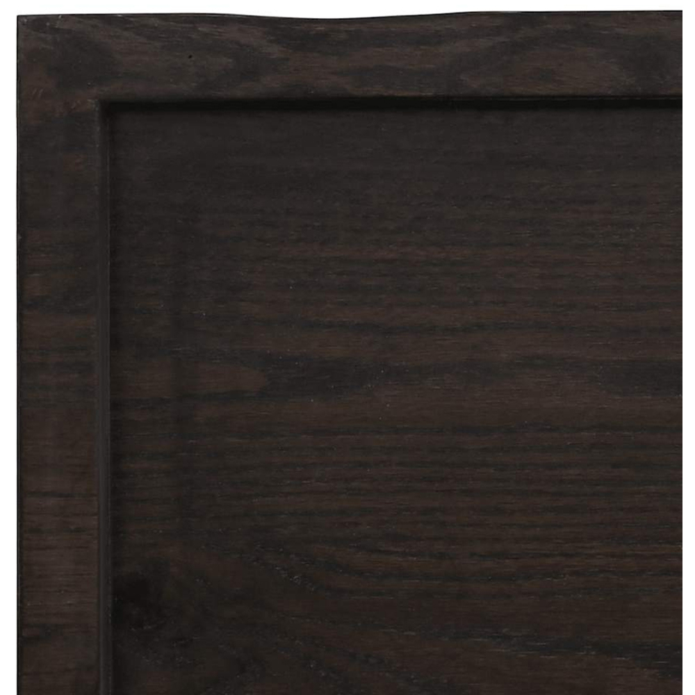 vidaXL 160 x 50 x 4cm Dark Brown Treated Solid Wood Oak Wall Shelf Image 4