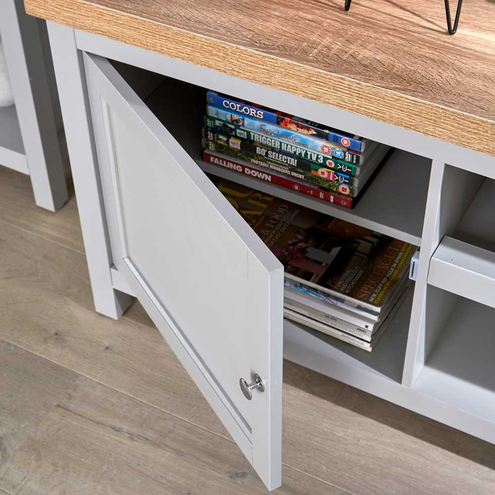 Home Source Avon 2 Door Large Grey TV Unit Image 6