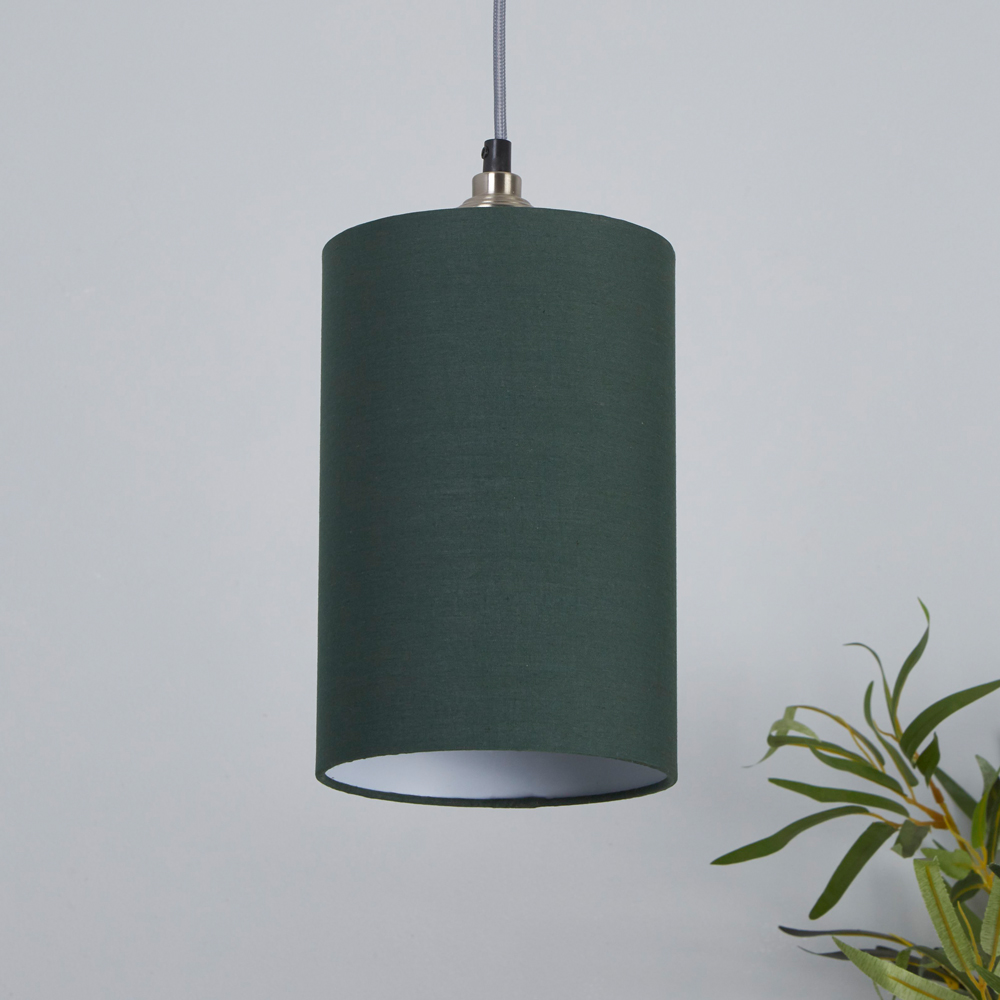Lighting Collection Yates Green Cylinder Lamp Shade 16cm Image 2