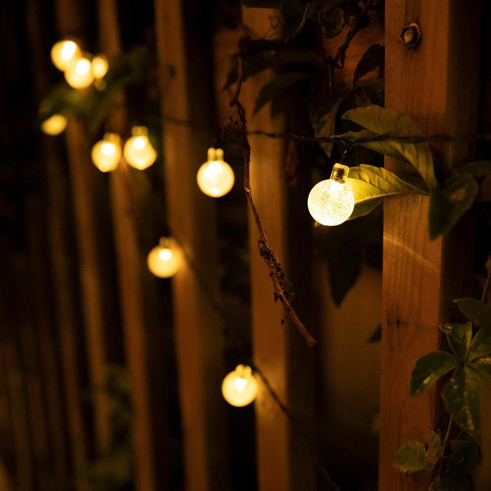 ExtraStar 50 Warm White LED Garden Solar Bubble String Light Image 1