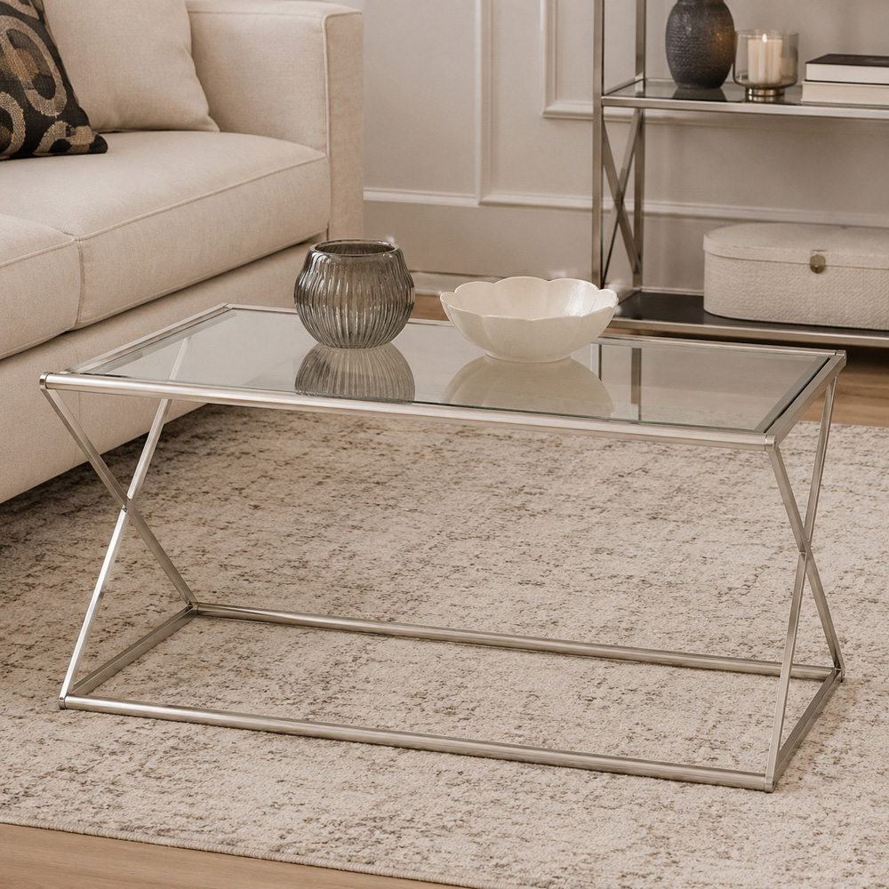 Premier Housewares Roma Glass Coffee Table Image 3