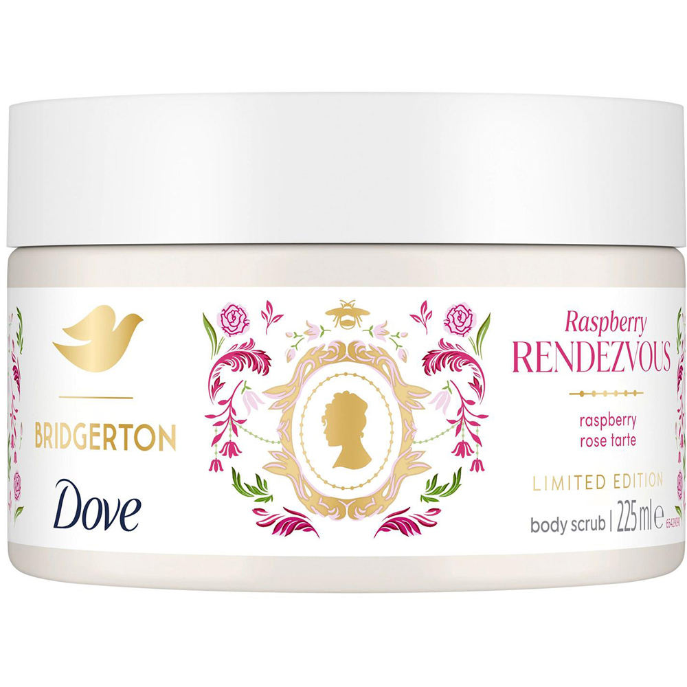 Dove Bridgerton Limited Edition Raspberry Exfoliator Body Scrub 225ml 4 Pack Image 2