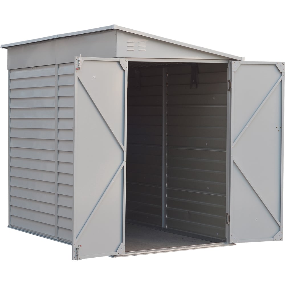 Living and Home 9 x 4.7ft White Weather Resistant Steel Storage Shed Image 3