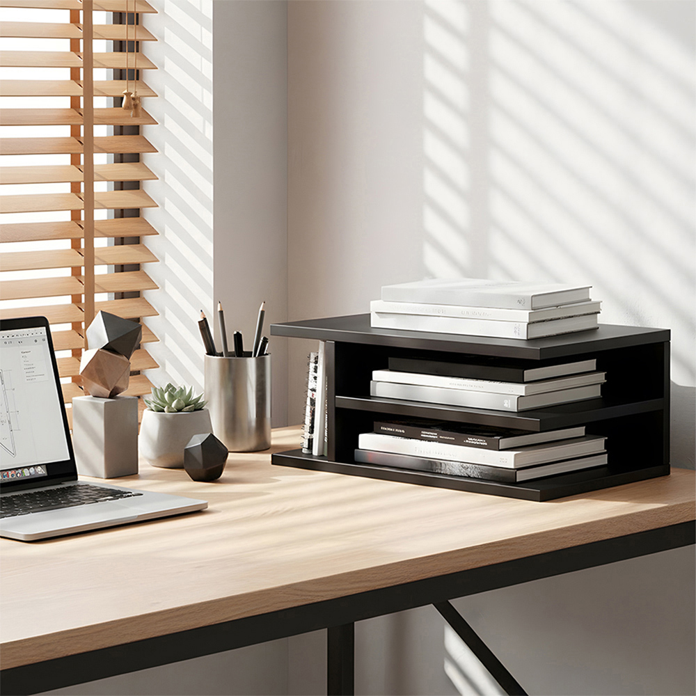Living and Home 3 Shelf Black Desktop Printer Stand Image 6