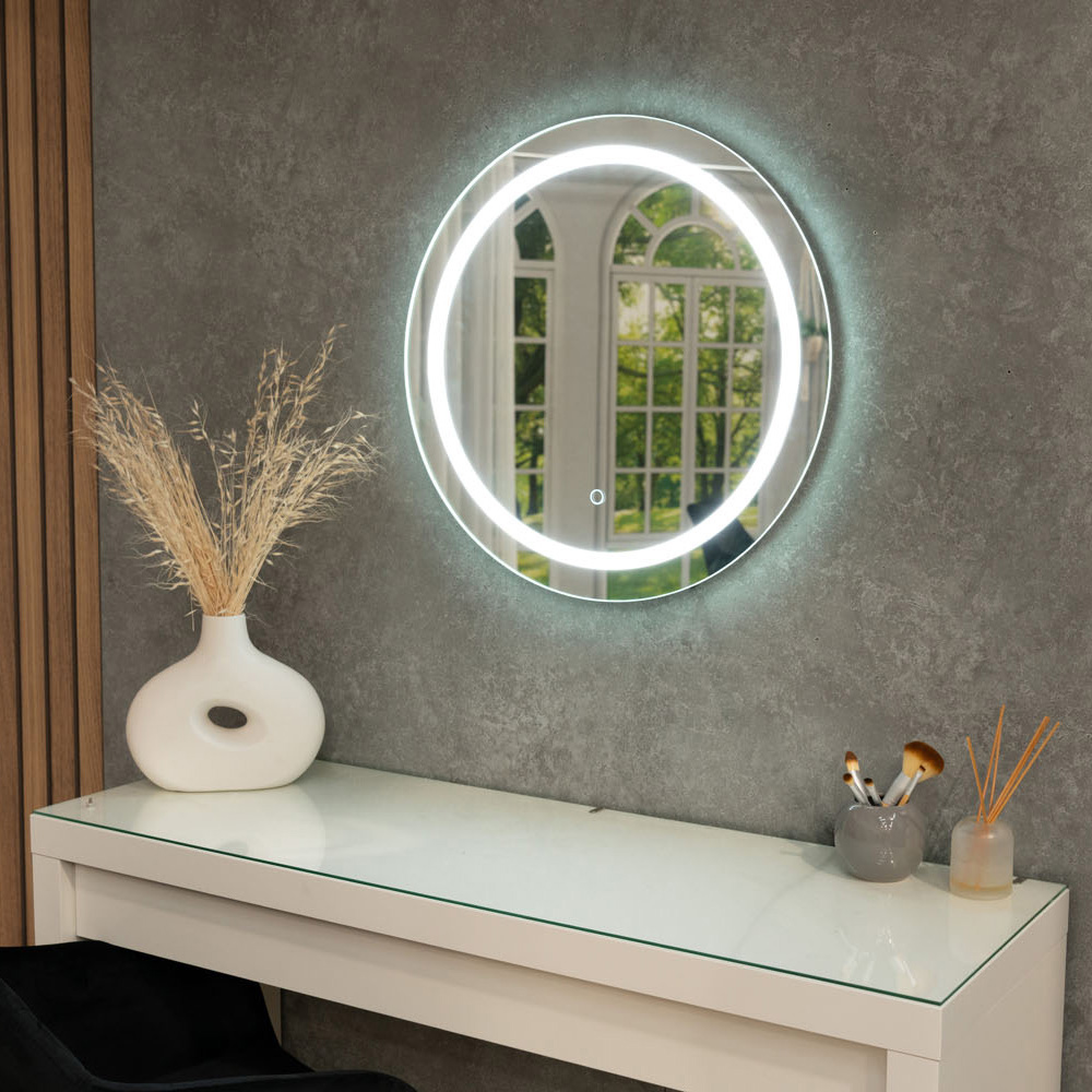 ValueLights Round Inset LED Bathroom Mirror with Touch Control Image 2