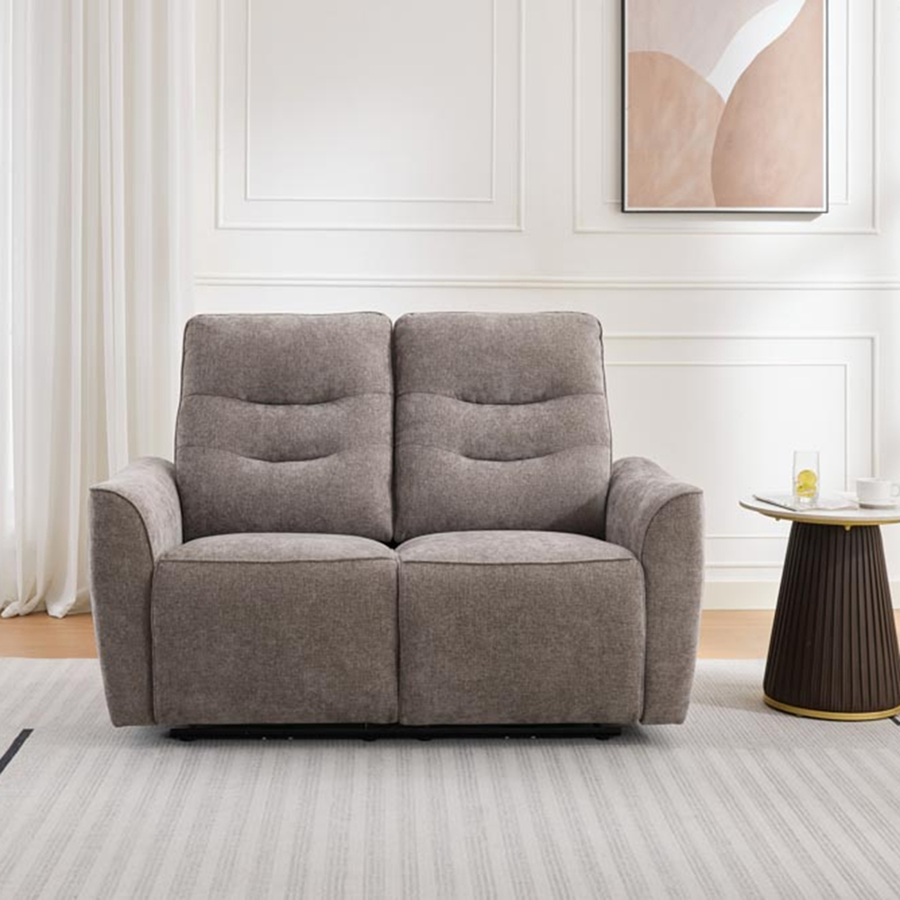 Midtown 2 Seater Stone Fabric Recliner Sofa Image 3
