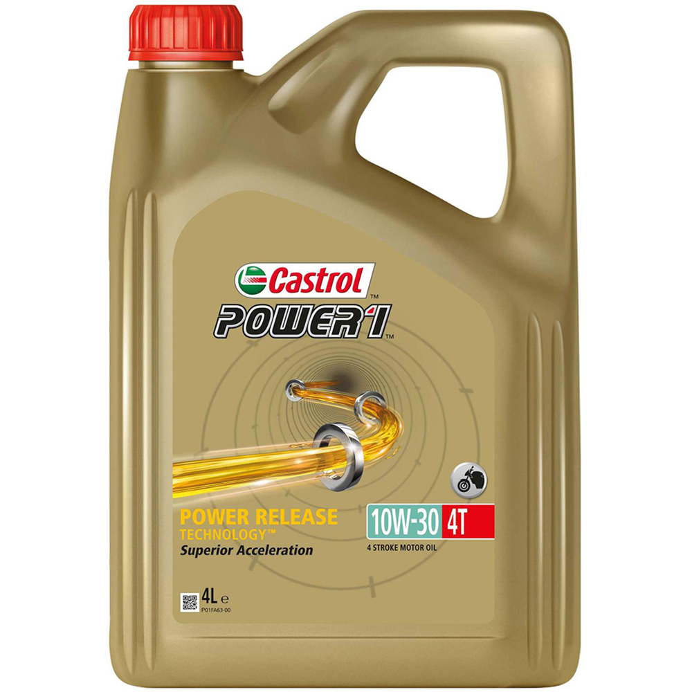 Castrol Power 1 4T 10W-30 4 Stroke Motorcycle Engine Oil 4L Image 1