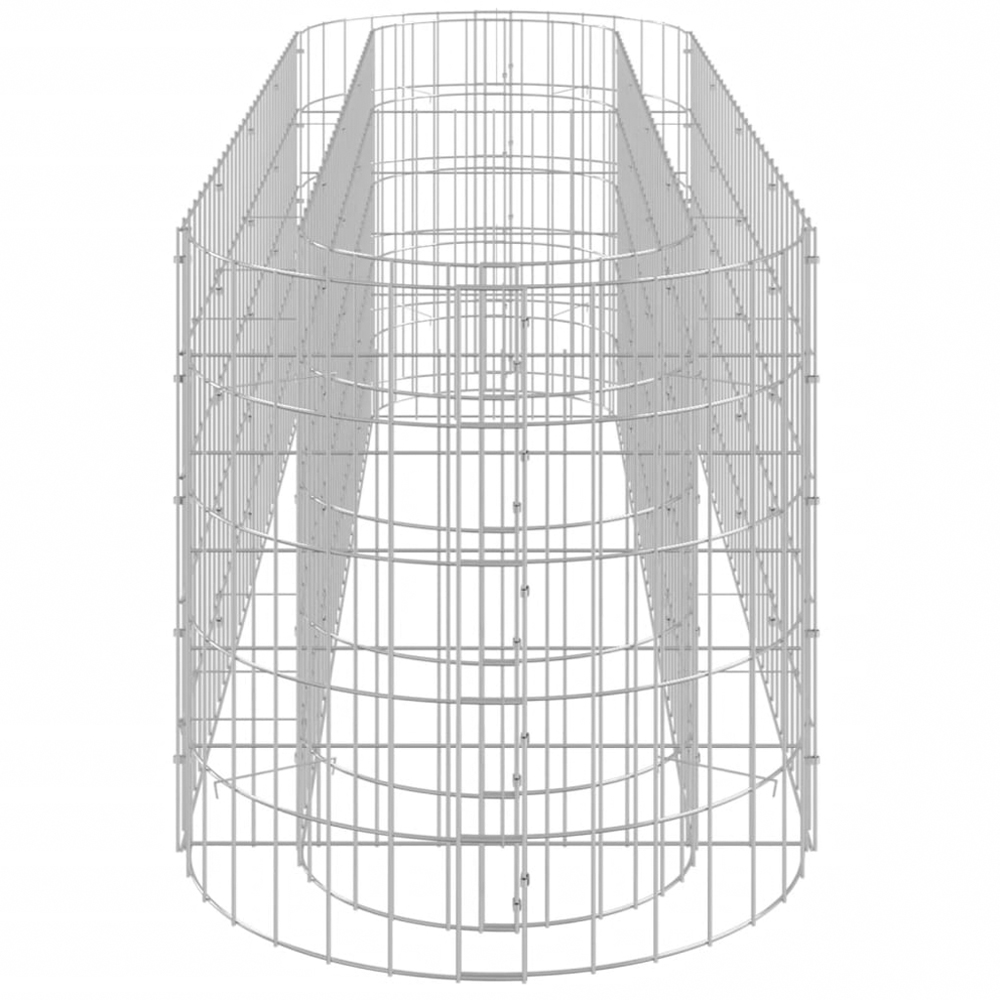 vidaXL Silver Galvanised Iron Gabion Raised Bed 190 x 50 x 50cm Image 3
