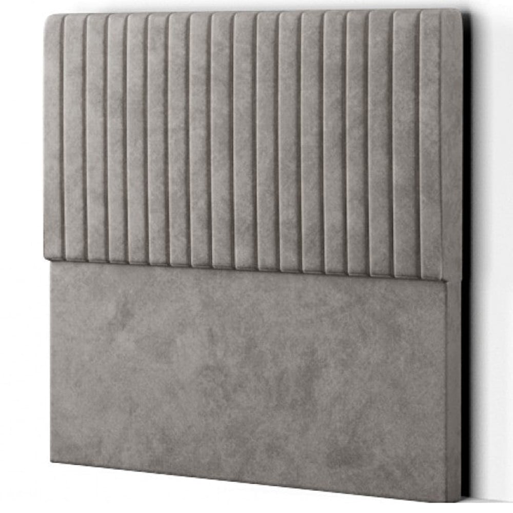 Eleganza Maryland Single Silver Plush Floor Standing Headboard Image 2