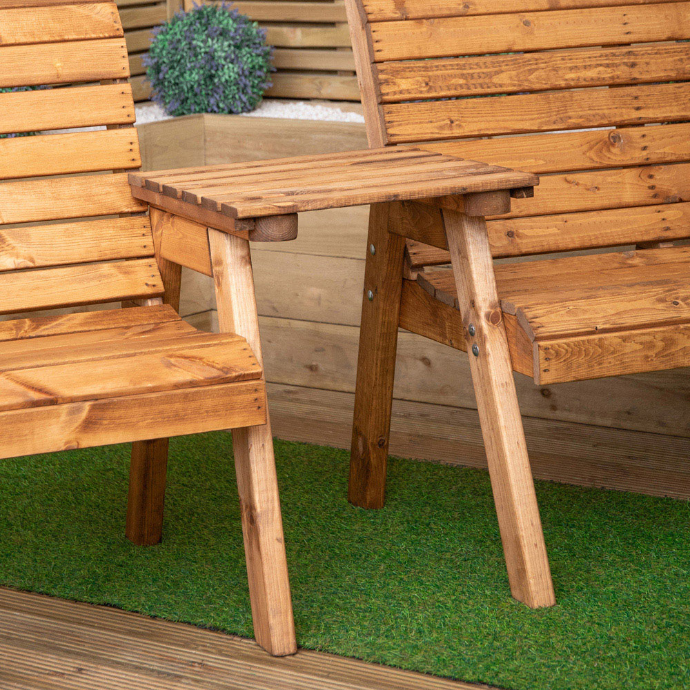 Samuel Alexander 3 Seater Chunky Rustic Wooden Furniture Set with Straight Tray Image 4