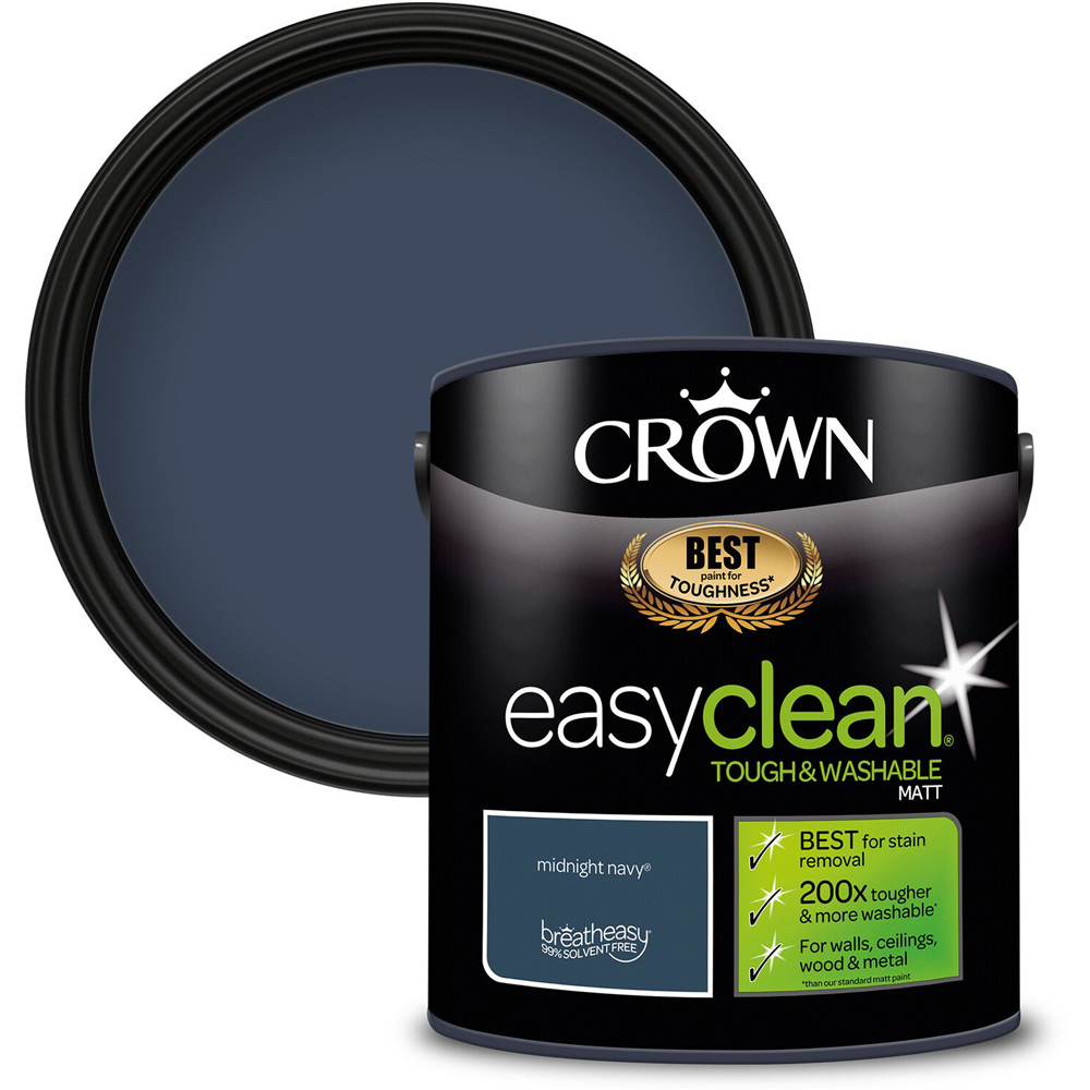 Crown Silk Emulsion Paint - Midnight Navy Image 1
