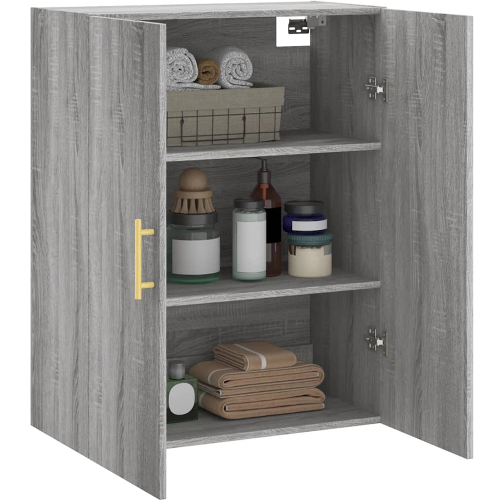 vidaXL 2 Door Grey Sonoma Wall Mounted Cabinet Image 5