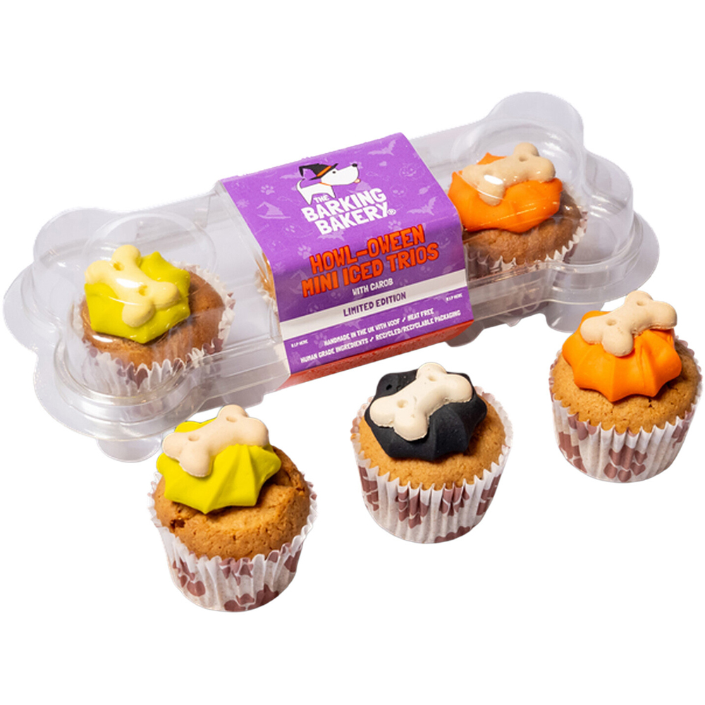 Pack of 3 Howloween Mini Iced Dog Cupcakes Image 2