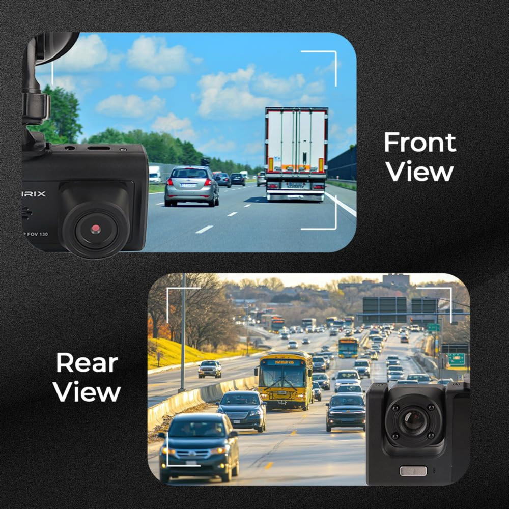 Alivio 1080p Full HD Night Vision Front and Rear Dual Dash Camera with G-sensor Image 4