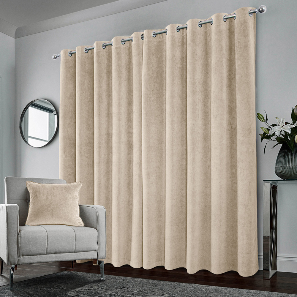Enhanced Living Hampton Cream Velvet Blackout Thermal Eyelet Curtain 229 x 229cm Image 5