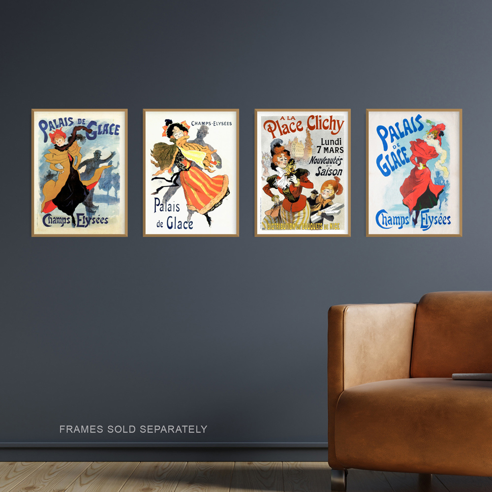 Artery8 Vintage Palais De Glace Champs Elysees Ice Palace Skating Wall Art Print 30 x 41cm 4 Pack Image 2