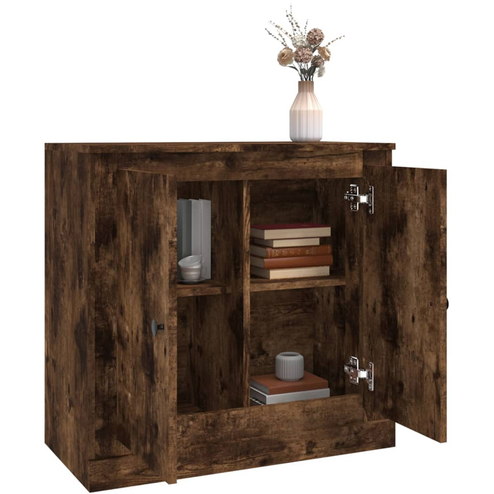 vidaXL 2 Door Smoked Oak Sideboard Image 4