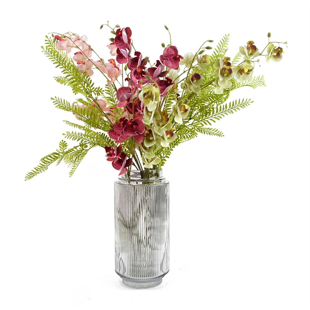 Leaf Clear Ridged Glass Vase 31cm Image 5