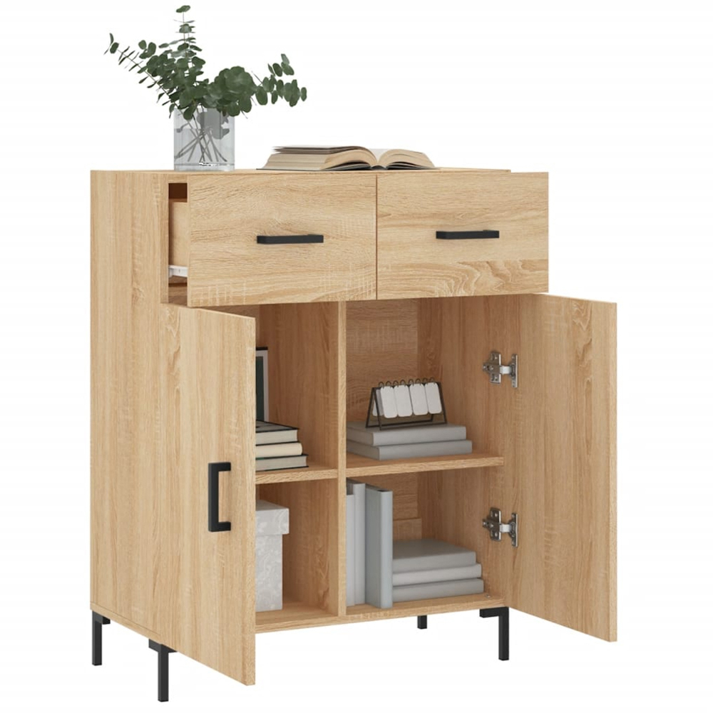 vidaXL 2 Door 2 Drawer Sonoma Oak Sideboard Image 4