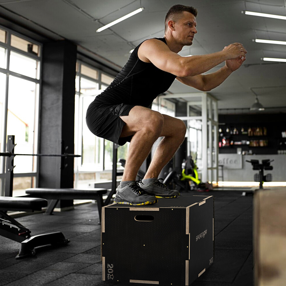 SPORTNOW 3 in 1 Wooden Anti Slip Plyometric Jump Platform Image 2