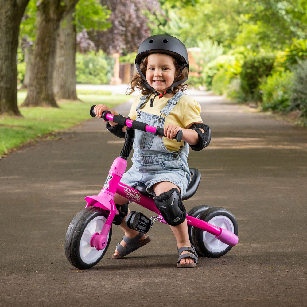 Xootz Toddler Pink 5 in 1 Switch Rider Folding Balance Trike Image 3