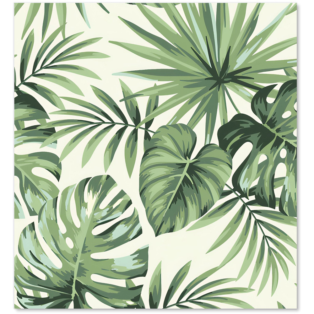 Warren Reed Designer Exotic Palm Leaves Glass Kitchen Splashback 65 x 60cm Image 2