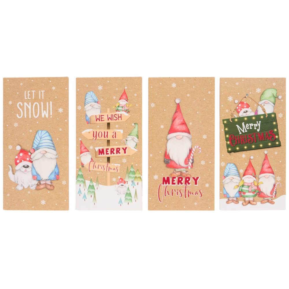 Pack of 4 Christmas Gonk Money Wallets - Neutral Image 2